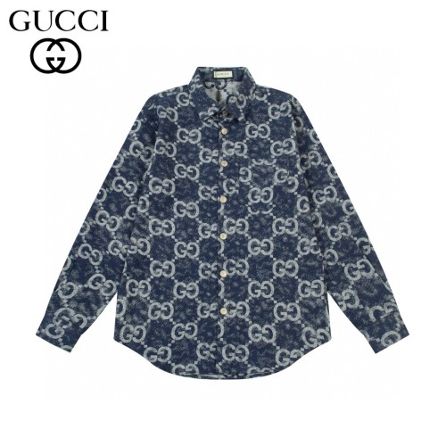 Gucci New Classic Full Pair G Casual Denim Shirt