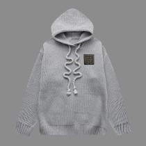 Givenchy Classic Toothbrush Embroidered Logo Thick Wool Hooded Sweater