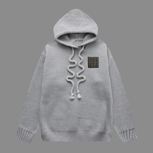 Givenchy Classic Toothbrush Embroidered Logo Thick Wool Hooded Sweater