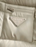 Prada Classic Triangle Logo Short Down Jacket Couple's Casual Coat