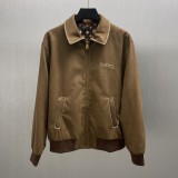 Louis Vuitton New Classic Embroidered Suede Cowhide Zipper Pilot Jacket