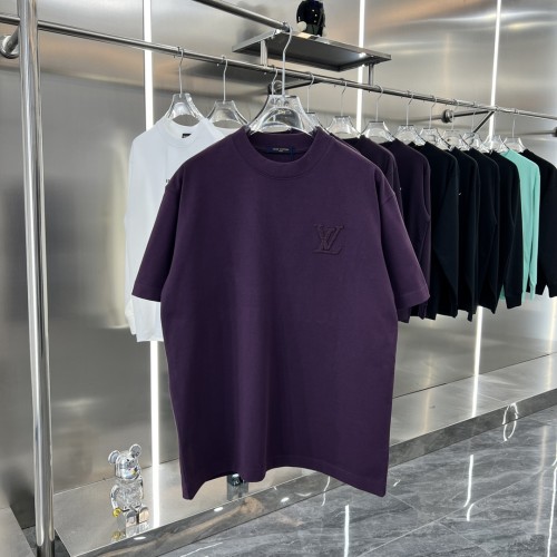 Louis Vuitton New Toothbrush Embroidered Logo Round Neck Short Sleeve Couple Loose T-shirt
