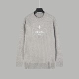 Prada New Lock Embroidered Logo Round Neck Sweater