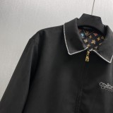 Louis Vuitton New Classic Embroidered Suede Cowhide Zipper Pilot Jacket
