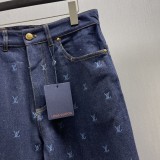 Louis Vuitton New Classic Embroidered Denim Waist Jacket Set