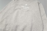 Prada New Lock Embroidered Logo Round Neck Sweater