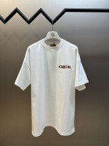 Dior Fashion Embroidered Logo Round Neck Short Sleeve Unisex Casual T-shirt