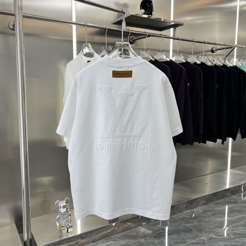 Louis Vuitton New Toothbrush Embroidered Logo Round Neck Short Sleeve Couple Loose T-shirt