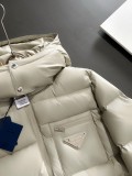 Prada Classic Triangle Logo Short Down Jacket Couple's Casual Coat