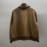 Louis Vuitton New Classic Embroidered Suede Cowhide Zipper Pilot Jacket