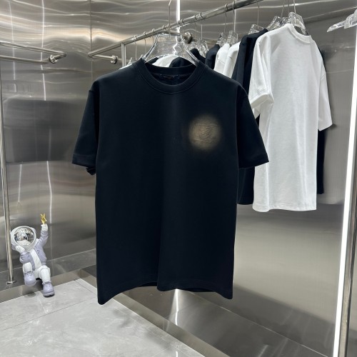 Louis Vuitton New Couple Embroidered Inkjet Logo Round Neck T-shirt