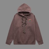 Prada Classic Triangle Logo Thick Wool Hoodie Sweater