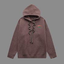 Prada Classic Triangle Logo Thick Wool Hoodie Sweater