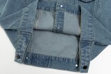 Burberry New Embroidered Logo Washed Denim Denim Coat