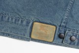 Burberry New Embroidered Logo Washed Denim Denim Coat
