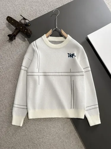 Dior Classic Versatile 3D Logo Round Neck Wool Sweater