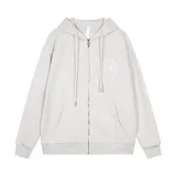 Chrome Hearts Unisex Classic Patchwork Embroidered Hoodie Zipper Jacket