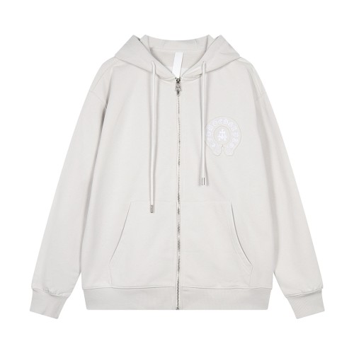 Chrome Hearts Unisex Classic Patchwork Embroidered Hoodie Zipper Jacket