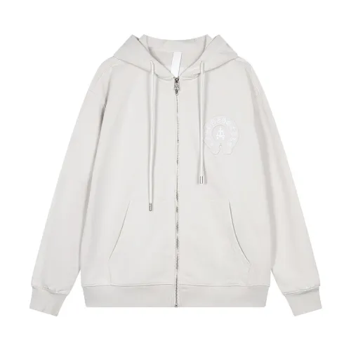 Chrome Hearts Unisex Classic Patchwork Embroidered Hoodie Zipper Jacket