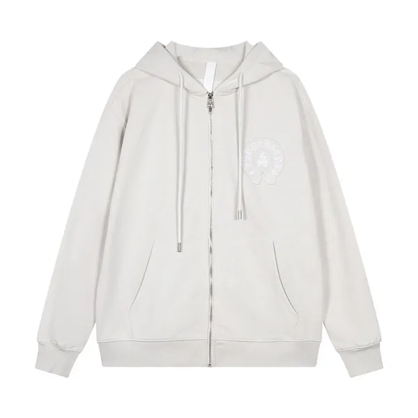 Chrome Hearts Unisex Classic Patchwork Embroidered Hoodie Zipper Jacket