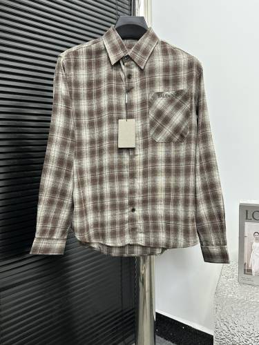 Balenciaga Classic Back Letter Printed Logo Checkered Shirt