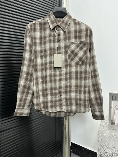 Balenciaga Classic Back Letter Printed Logo Checkered Shirt