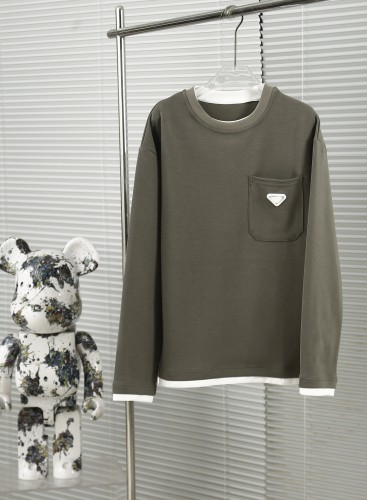 Prada Fashion Fake Two Piece Velvet Base Long Sleeve