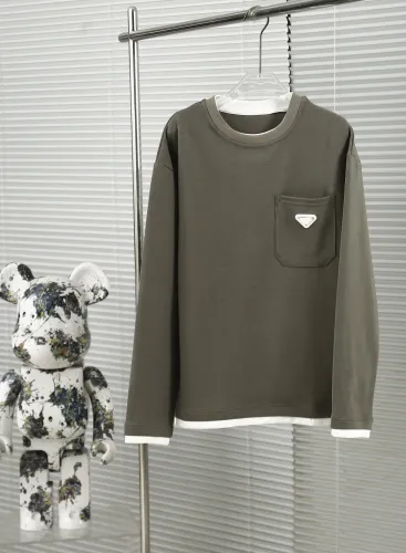 Prada Fashion Fake Two Piece Velvet Base Long Sleeve