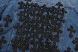 Chrome Hearts New Gradient Washable Sticky Leather Cross Cowboy Jacket