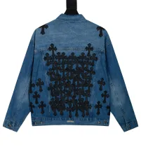 Chrome Hearts New Gradient Washable Sticky Leather Cross Cowboy Jacket