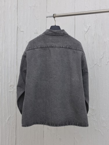 Prada New Retro Denim Gradient Zipper Coat