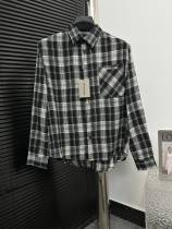 Balenciaga Classic Back Letter Printed Logo Checkered Shirt