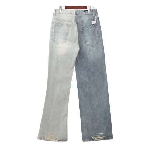 Balenciaga Fashion Color Blocked Drawstring Micro Pull Heavy Duty Jeans