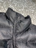 Givenchy New Men's Full Dark Pattern Jacquard Stand Up Down Jacket