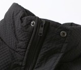 Prada Unisex Classic Striped Zipper Letter Oversize Down Jacket