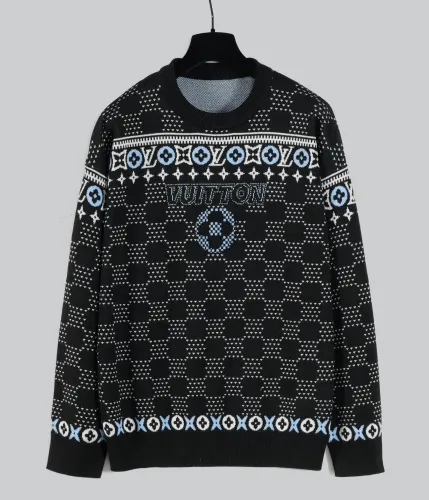 Louis Vuitton New Classic FullLogo Jacquard Casual Hoodie Sweater