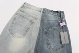 Balenciaga Fashion Color Blocked Drawstring Micro Pull Heavy Duty Jeans