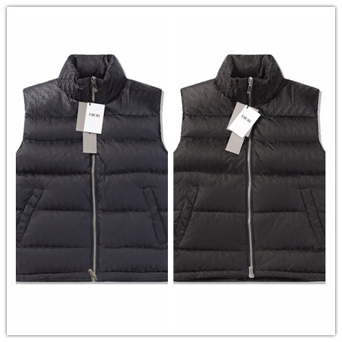 Dior Winter New Full Print CD Dark Flower Logo Down Vest