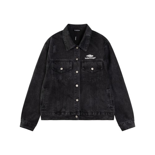 Balenciaga Couple Retro Heavy duty Washed Wear Denim Jacket