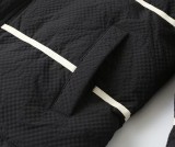 Prada Unisex Classic Striped Zipper Letter Oversize Down Jacket
