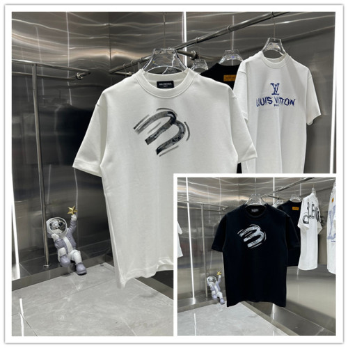 Balenciaga New Collar Letter Handwritten Logo Short Sleeve T-shirt