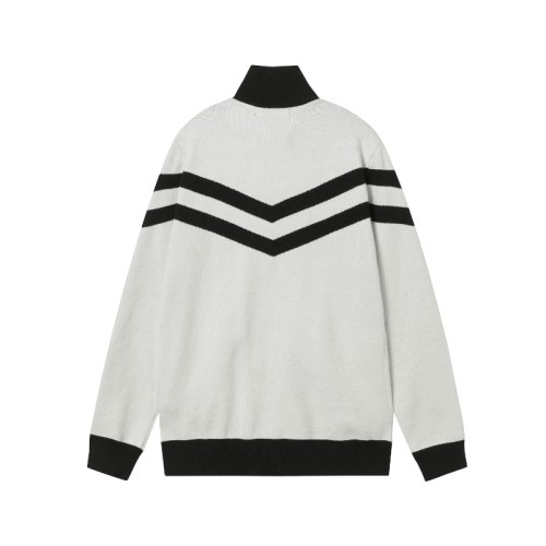 Louis Vuitton Fashion Color Blocked Retro Knitted Zipper Cardigan Coat