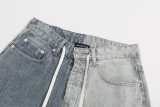 Balenciaga Fashion Color Blocked Drawstring Micro Pull Heavy Duty Jeans
