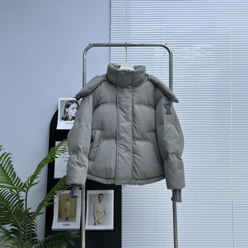 AMI Paris Classic Love Logo Casual Short Down Jacket