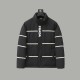 Prada Unisex Classic Striped Zipper Letter Oversize Down Jacket
