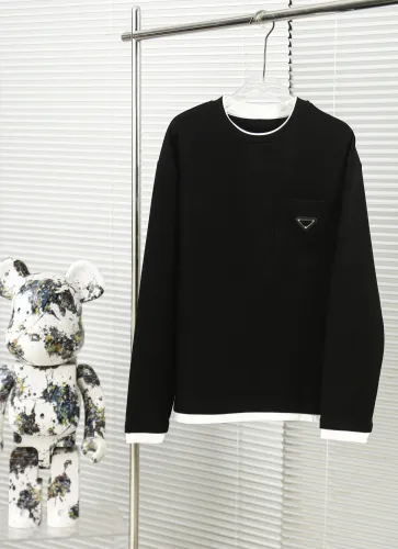 Prada Fashion Fake Two Piece Velvet Base Long Sleeve