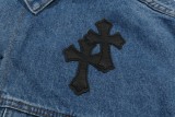 Chrome Hearts New Gradient Washable Sticky Leather Cross Cowboy Jacket