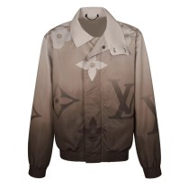 Louis Vuitton Unisex Classic Clover Logo Printed Gradient Stand Up Collar Jacket Coat