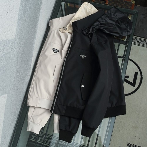Prada New Classic Casual Versatile Hoodie Coat