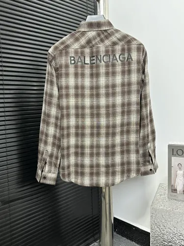 Balenciaga Classic Back Letter Printed Logo Checkered Shirt